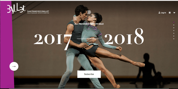 SF Ballet 2017 - 2018 Homepage